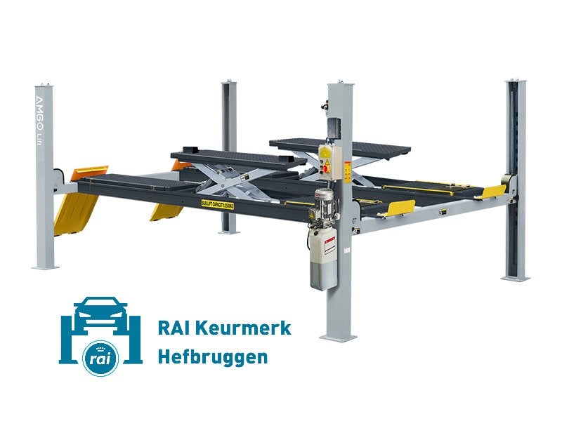 AMGO 410AWX – vierkoloms 4.500 kg met wielvrije schaarlift, Ophalen of Verzenden, Nieuw