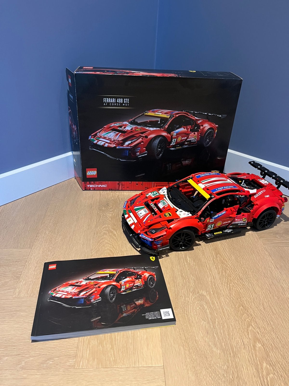 Lego technic 42125 Ferrari 488 GTE Corse, Ophalen, Zo goed als nieuw, Complete set, Lego