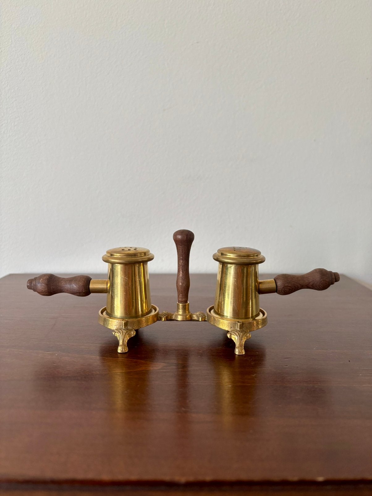 Vintage messing peper- en zoutstel, Antiek en Kunst, Ophalen of Verzenden