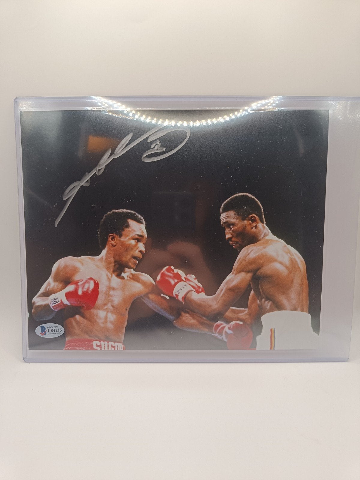 Sugar Ray Leonard gesigneerde foto 8x10 inch Beckett, Ophalen of Verzenden, Nieuw, Overige sporten, Poster, Plaatje of Sticker