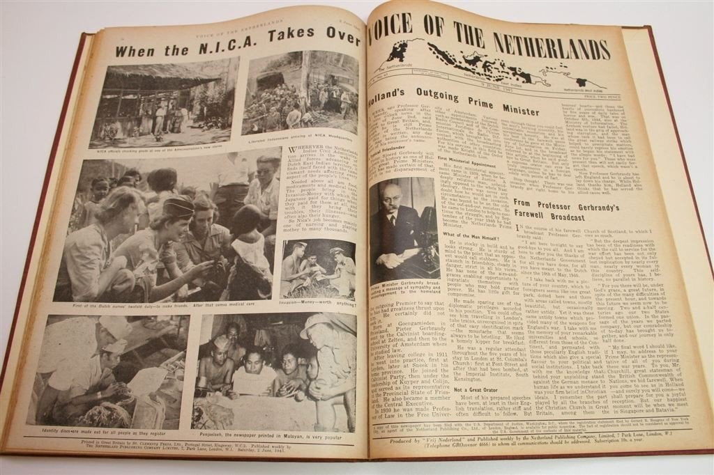 Tijdschrift Voice of the NL— Gebonden Jaargang [1945], Ophalen of Verzenden, Gelezen