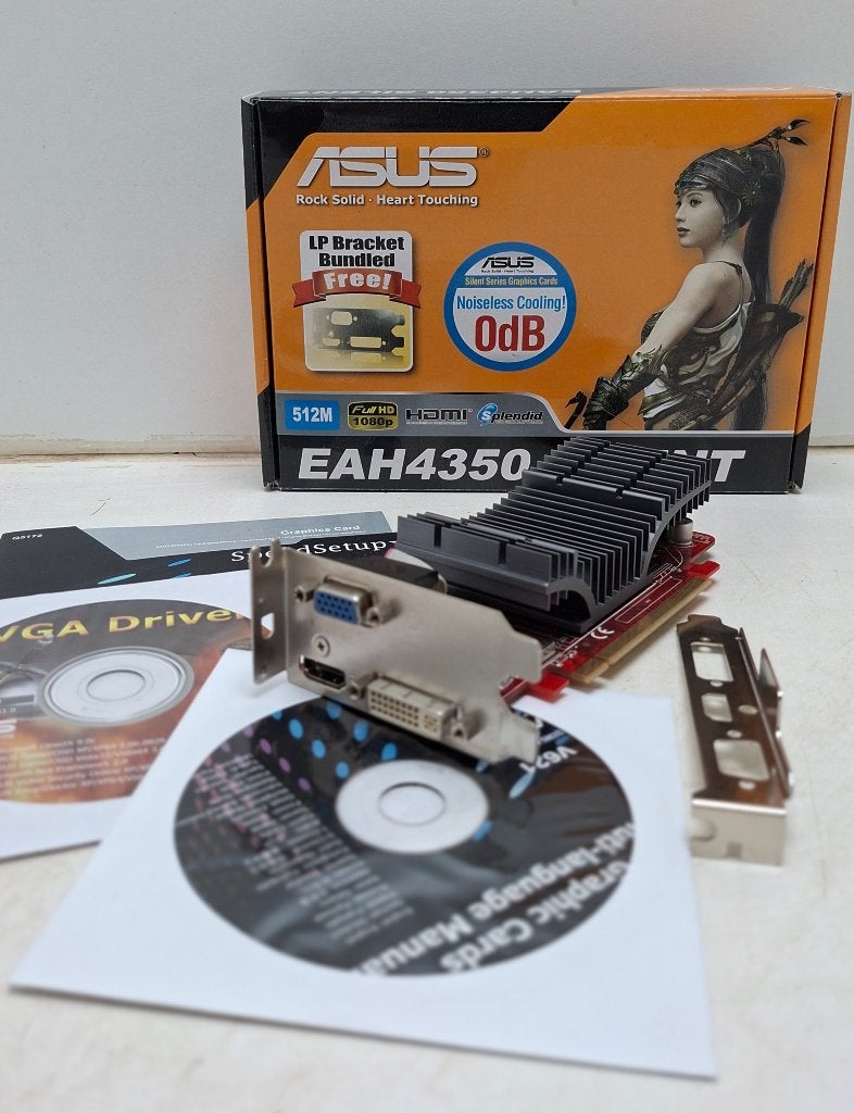 ASUS EAH4350 SILENT 512M Grafische Kaart met HDMI, Computers en Software, Videokaarten, Gebruikt, Overige soorten, HDMI, Ophalen of Verzenden