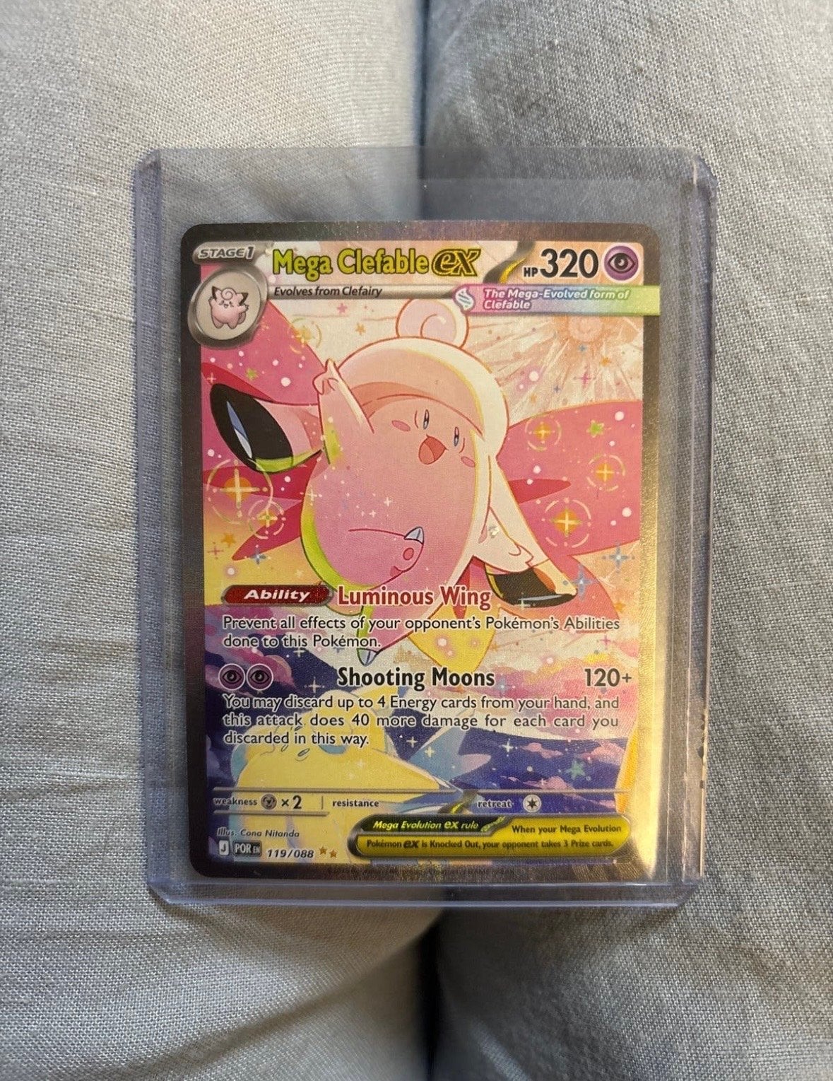 Mega Clefable EX Pokémon kaart - Zo goed als nieuw, Ophalen, Zo goed als nieuw, Losse kaart