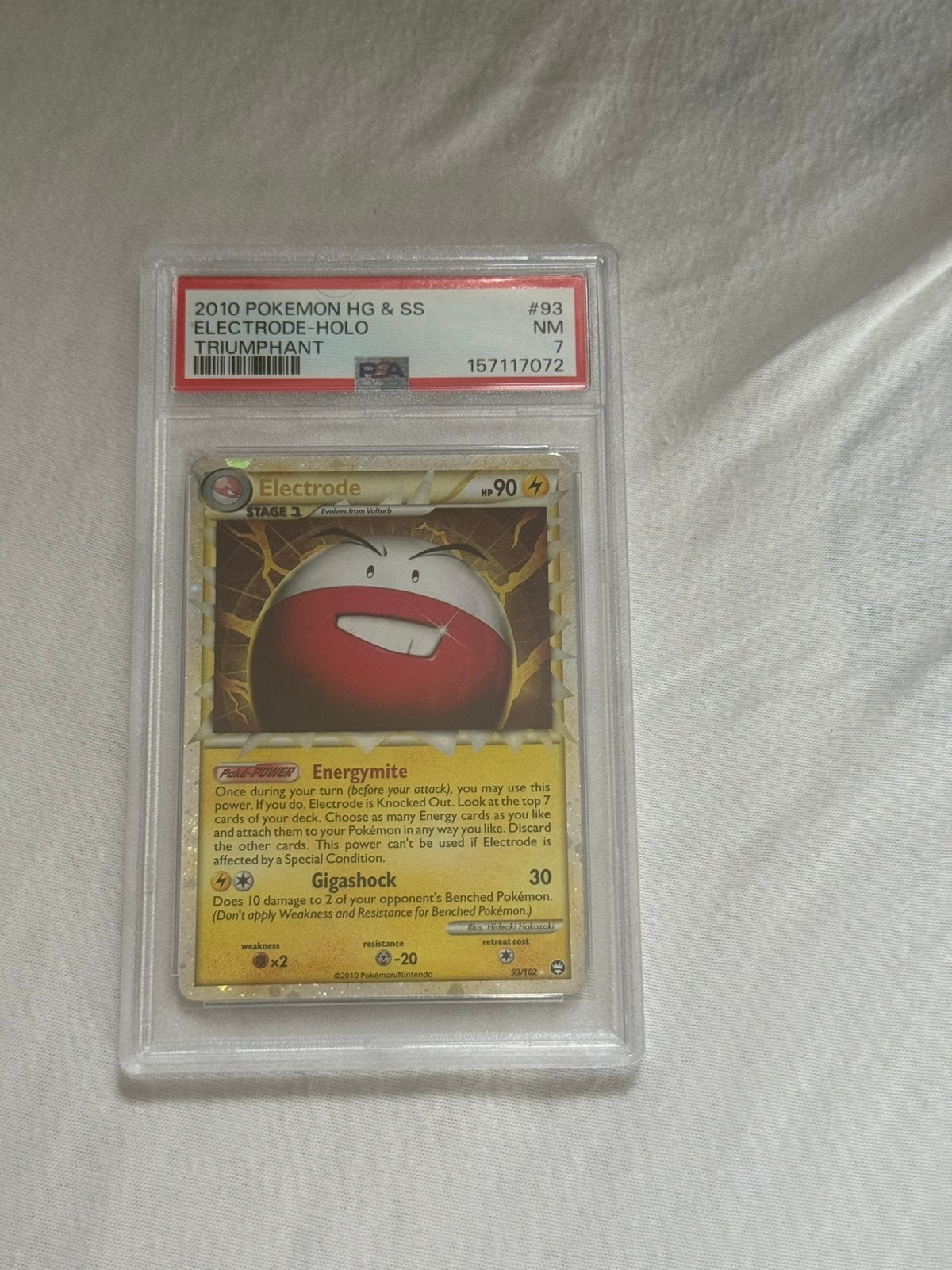 Electrode Holo Prime #93 PSA 7 - HG&SS HeartGould SoulSilver, Ophalen of Verzenden, Zo goed als nieuw