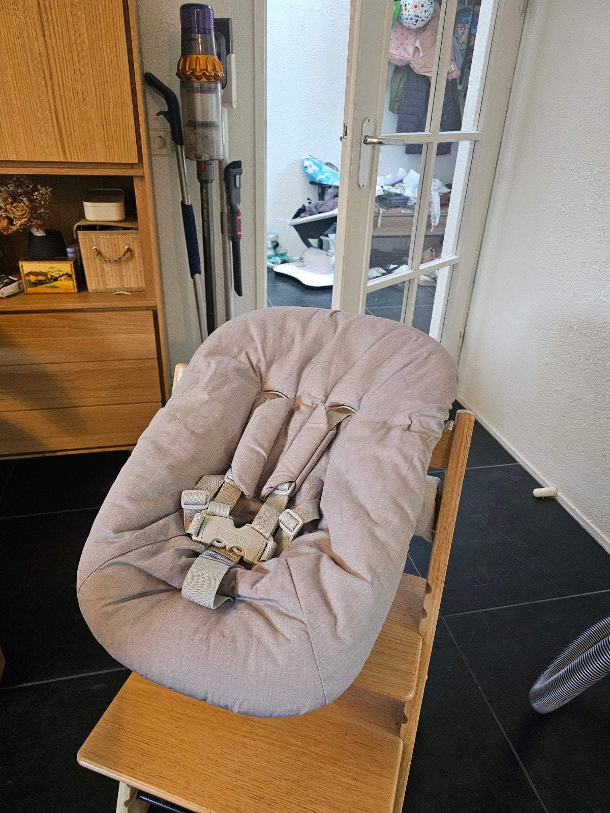 Stokke Tripp Trapp Newborn opzet, Kinderen en Baby's, Ophalen, Zo goed als nieuw, Meegroeistoel, Gordel(s)