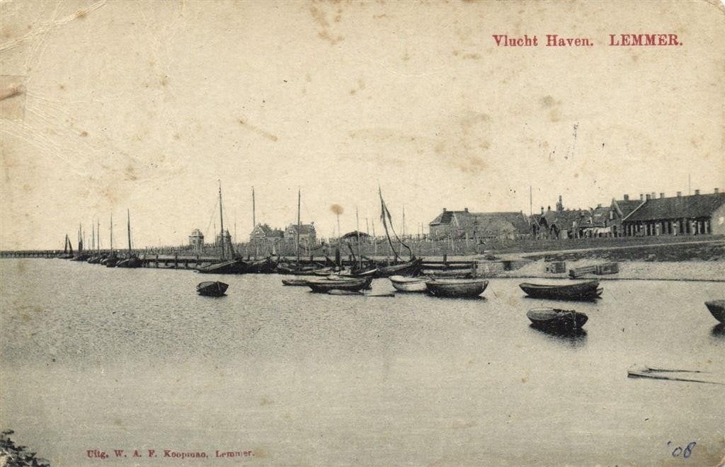 Vlucht Haven. - Lemmer. - boten - 1908 gelopen, Verzenden, Voor 1920, Gelopen, Friesland