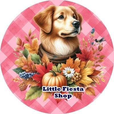 lf1099 luxe icing herfst hond 19cm eetbare taart print, Ophalen of Verzenden, Nieuw, Taarten, Versiering
