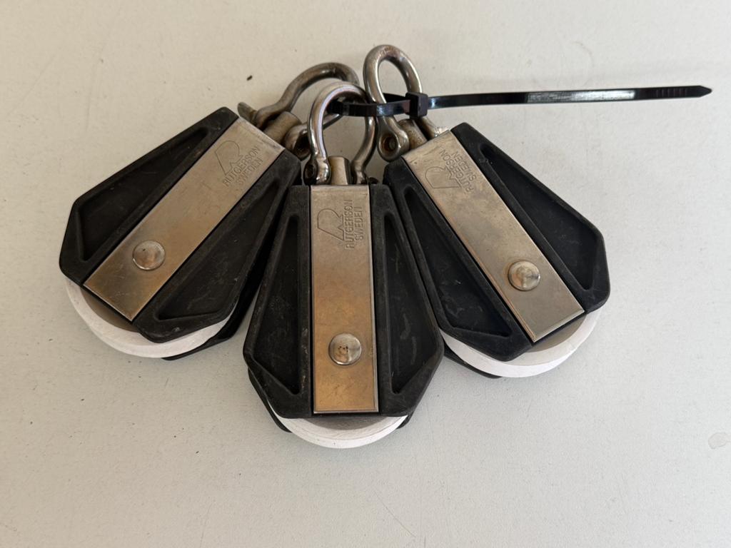 4 x Rutgerson 1 schijfs blok 60 mm schijf tot 12 mm lijn, Watersport en Boten, Accessoires en Onderhoud, Ophalen, Gebruikt, Overige typen