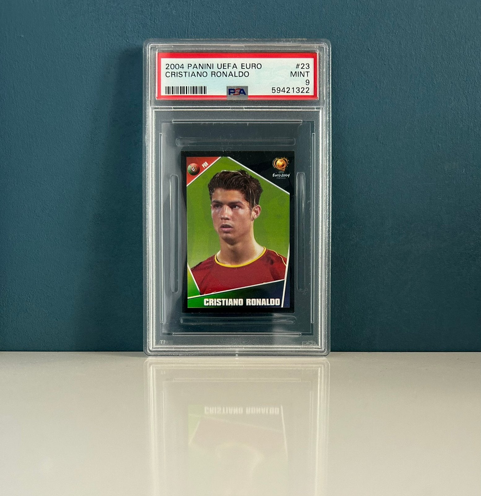 Panini Ronaldo Euro 2004 PSA 9, Hobby en Vrije tijd, Stickers en Plaatjes, Ophalen of Verzenden, Zo goed als nieuw, Plaatje