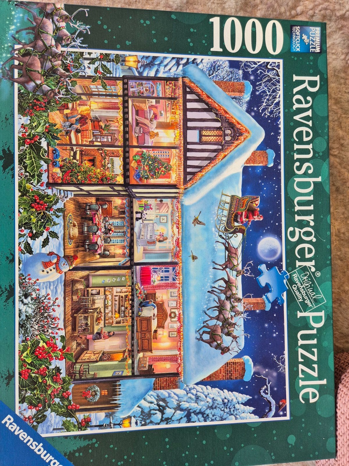 Ravensburger Kerstpuzzel 1000 stukjes - Winterhuis, Ophalen of Verzenden, Zo goed als nieuw