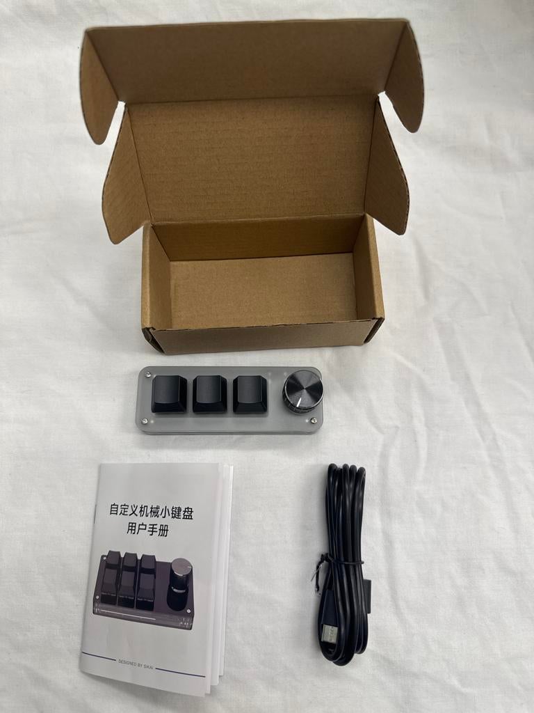 Programmeerbare Macro Pad - 3 Toetsen + Knop, Computers en Software, Toetsenborden, Ophalen, Gaming toetsenbord, Nieuw, Overige indelingen