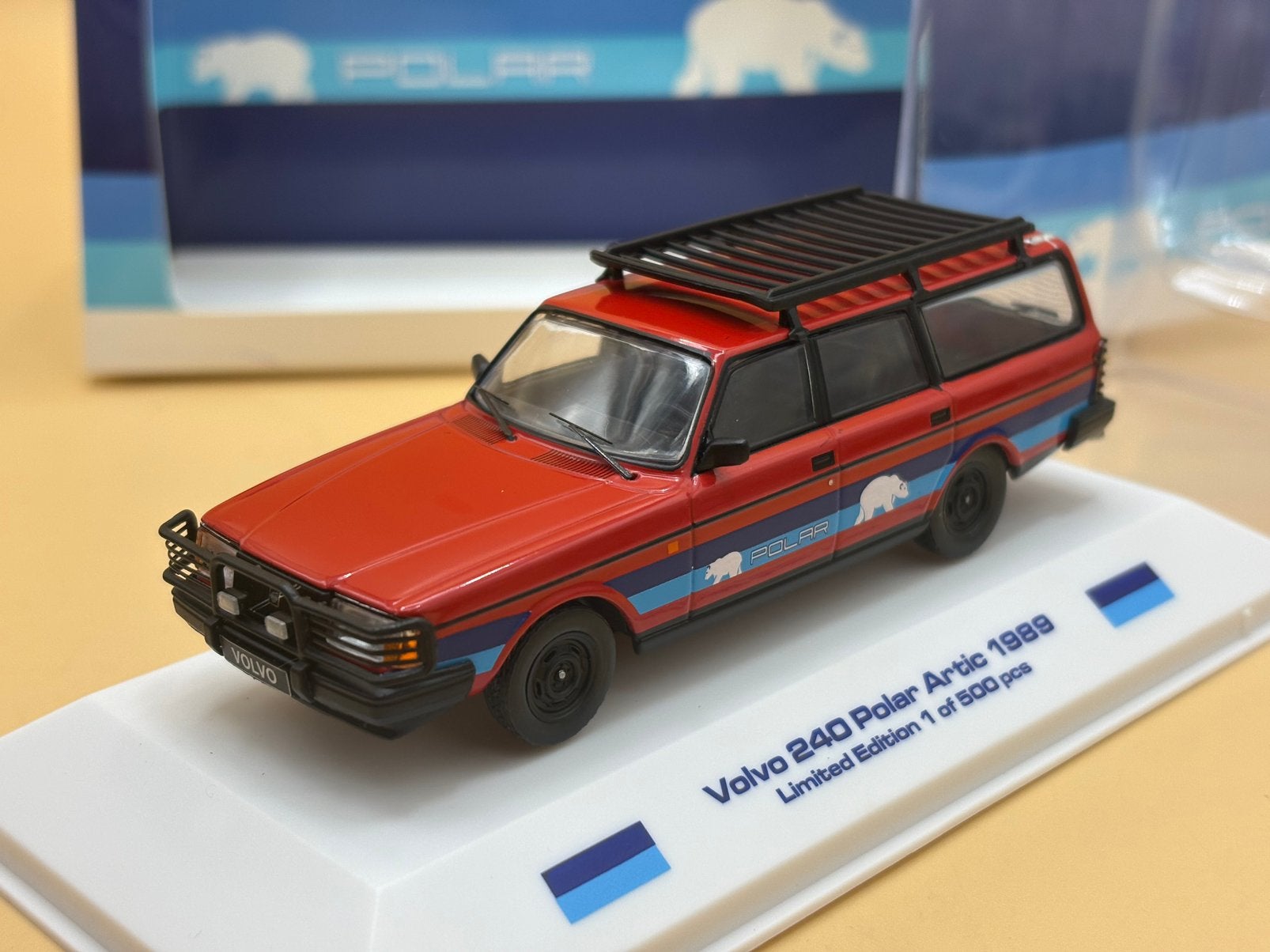 Volvo 240 Polar Artic 1989 1/43 VMC Limited 1/500, Hobby en Vrije tijd, Verzenden, Nieuw, Auto, Overige merken