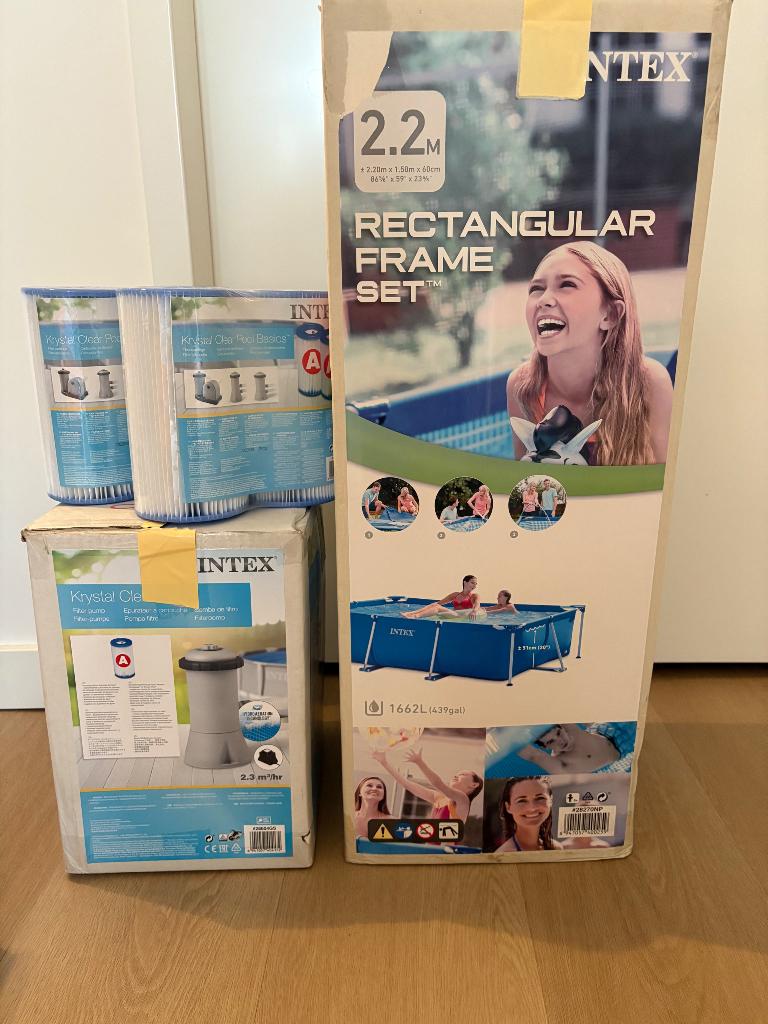 Zwembad 2.20 x 1.50 Intex, Tuin en Terras, Zwembaden, Ophalen, Minder dan 80 cm, Opzetzwembad, 200 tot 400 cm