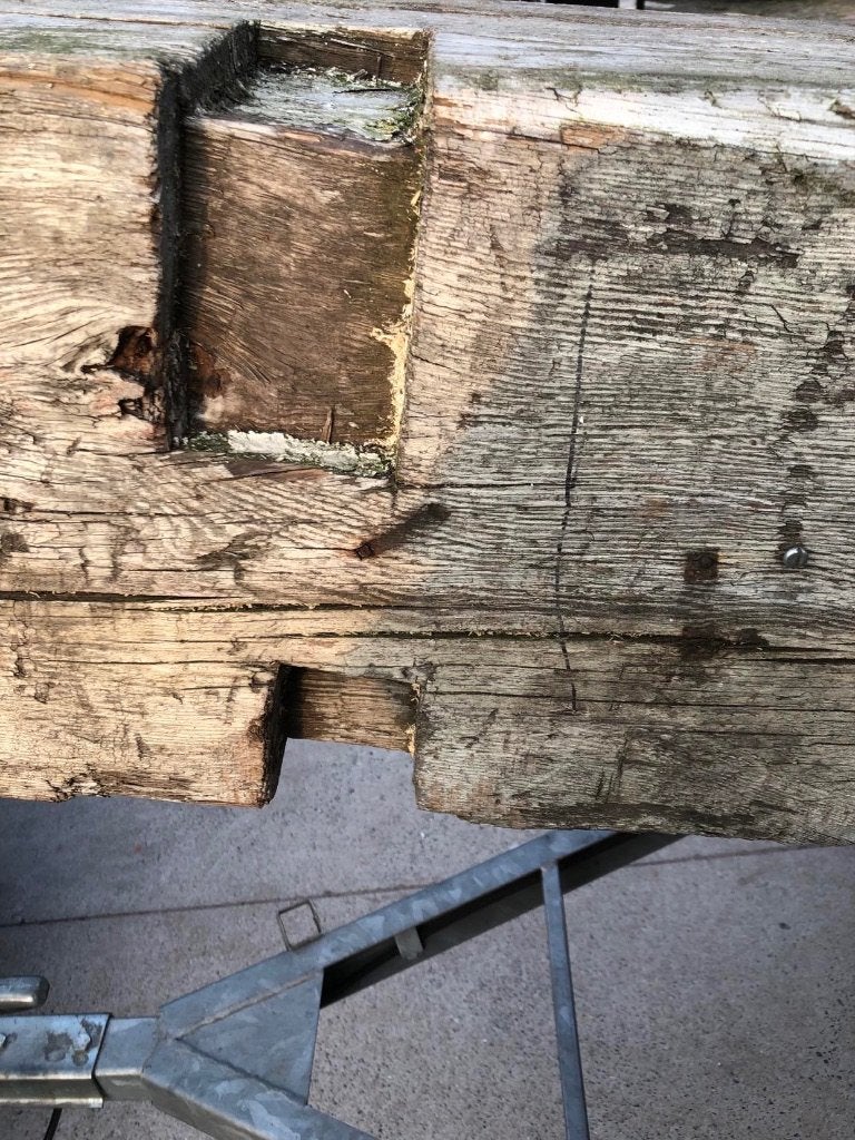 oude balk, Ophalen, Gebruikt, Balk, Vuren