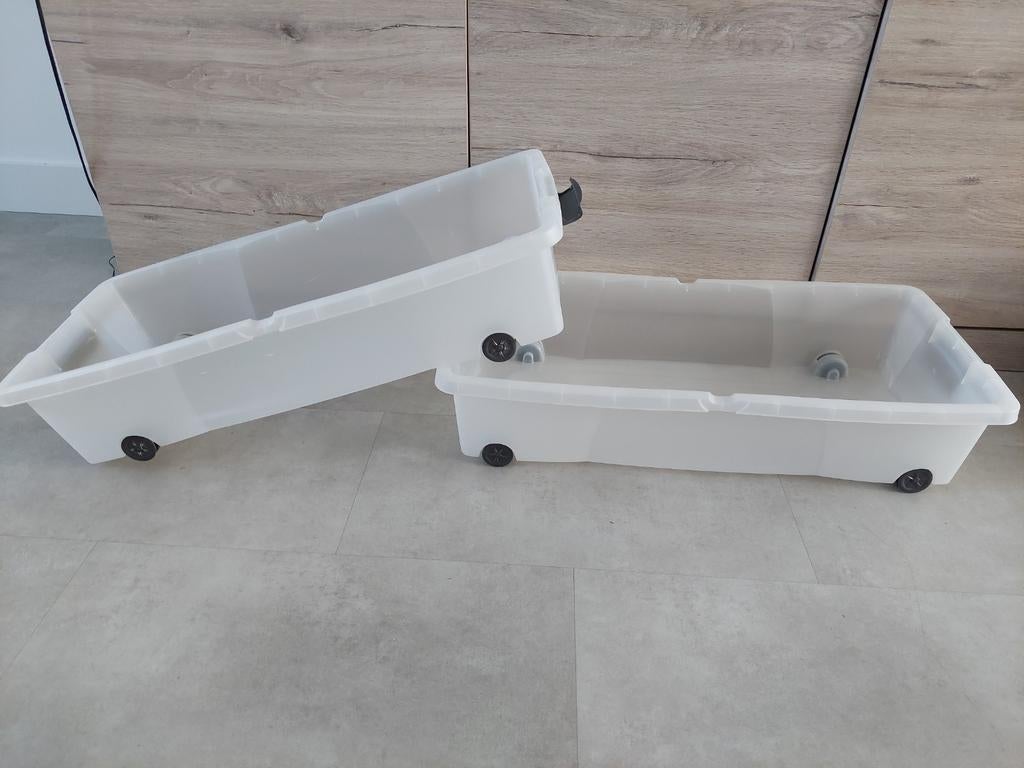 Opbergboxen met wieltjes - 80x36 cm, Huis en Inrichting, Gebruikt, 50 tot 100 cm, Ophalen of Verzenden, Minder dan 50 cm