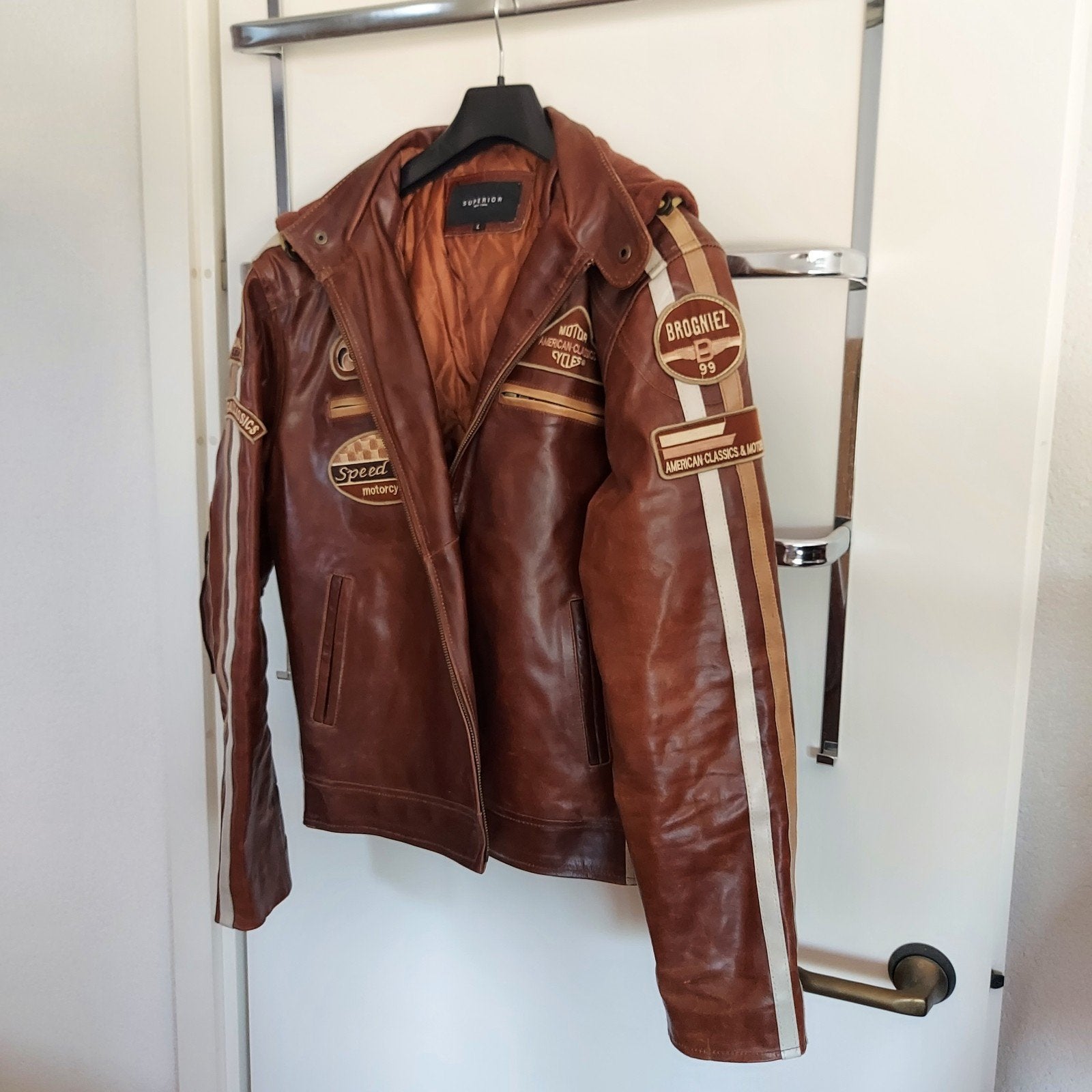 Modisch leren jack, Kleding | Heren, Jassen | Winter, Ophalen, Zo goed als nieuw, Bruin