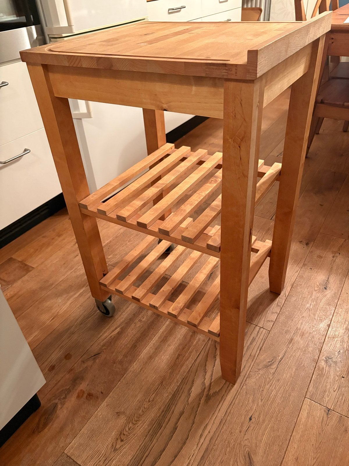 Houten Keukentrolley Ikea met Snijplank en Opbergruimte, Ophalen, Gebruikt, Hout, IKEA