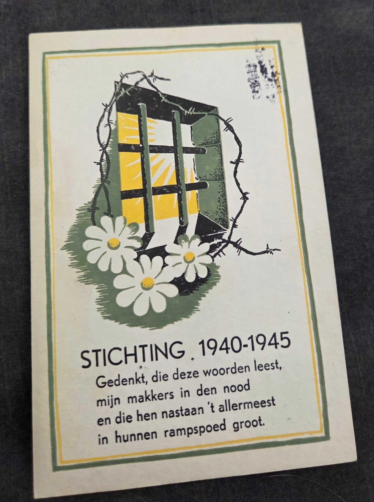 Oorlogspostkaart Stichting 1940-1945 - Zeldzaam, Verzenden, 1940 tot 1960, Gelopen, Overige thema's