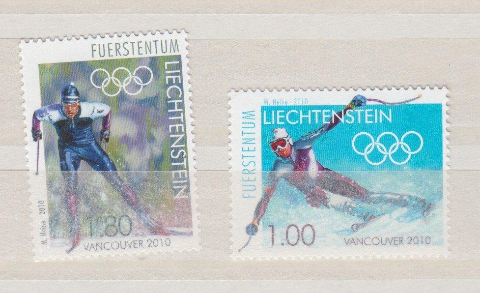 A795 Liechtenstein 2010 pf 1543 44 OS Vancouver ski schaats, Postzegels en Munten, Ophalen of Verzenden, Overige landen, Postfris