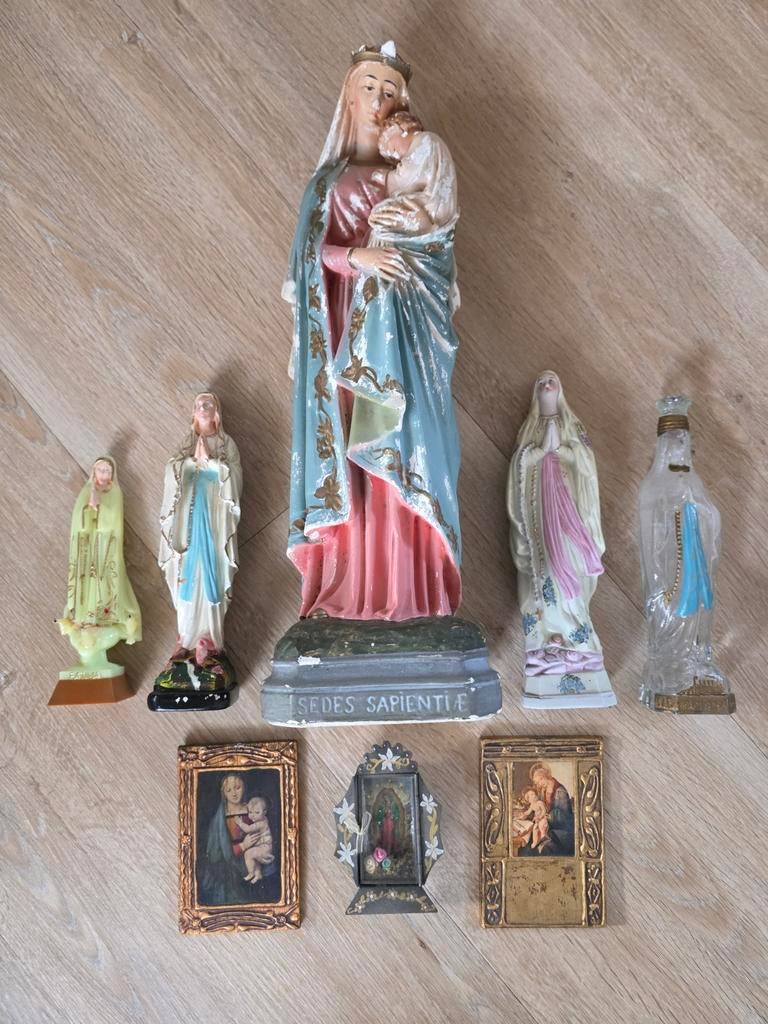 Religieuze Maria beelden antiek vintage kitsch, Ophalen of Verzenden