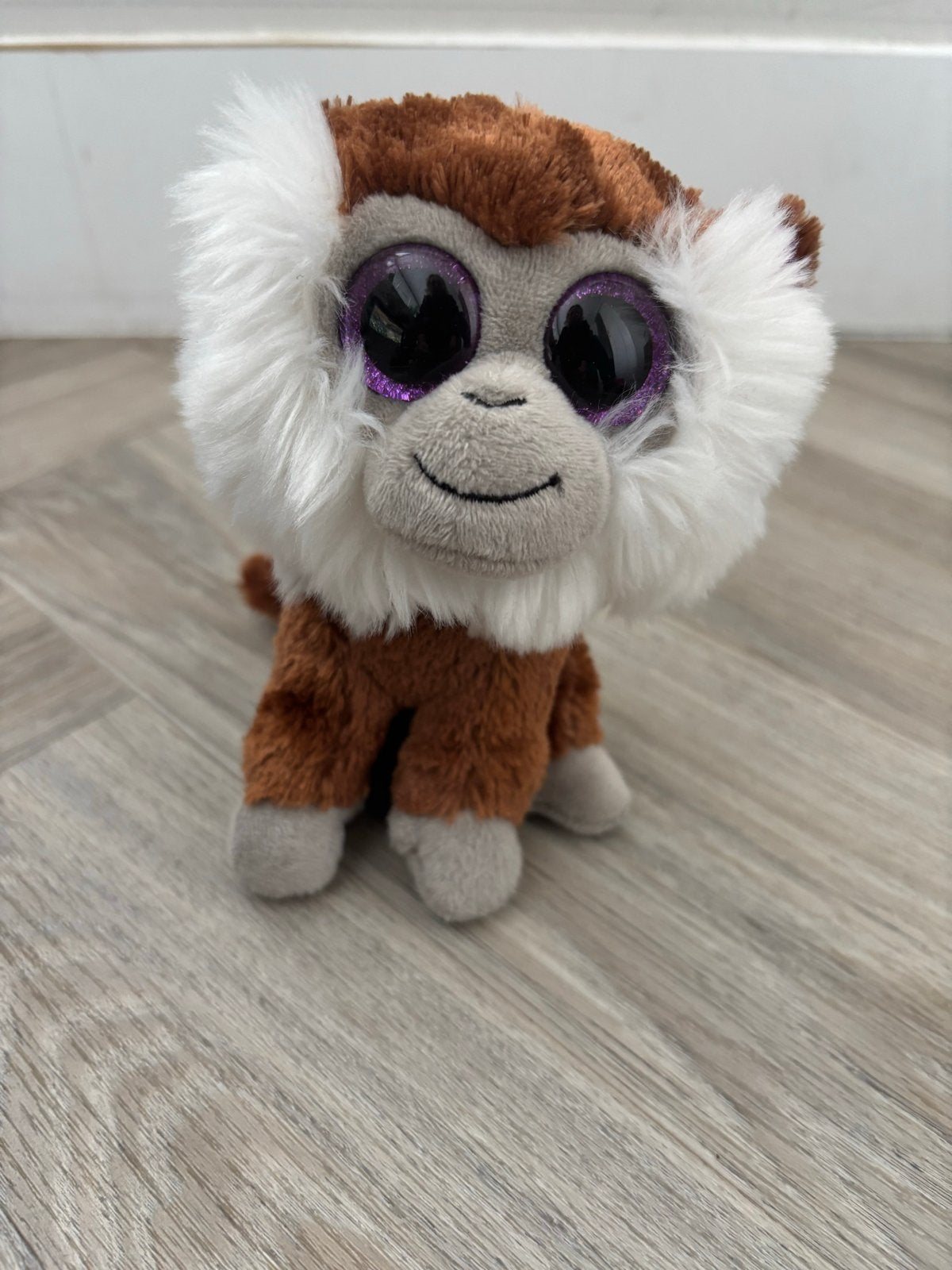 TY Beanie Boo Tamoo Aapje - Zo goed als nieuw, Ophalen of Verzenden, Klein (minder dan 20 cm), Bruin, Met label
