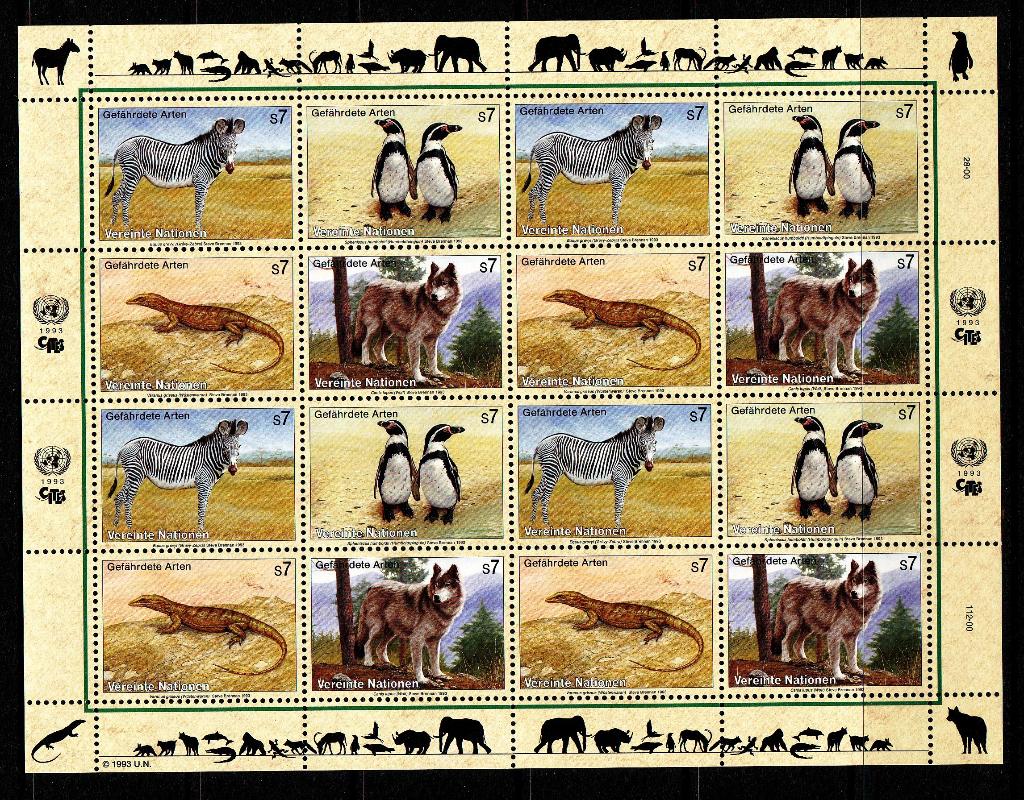 TSS Kavel 150012 Verenigde Naties Wenen PF Fauna minr143-46, Ophalen, Overige landen, Postfris