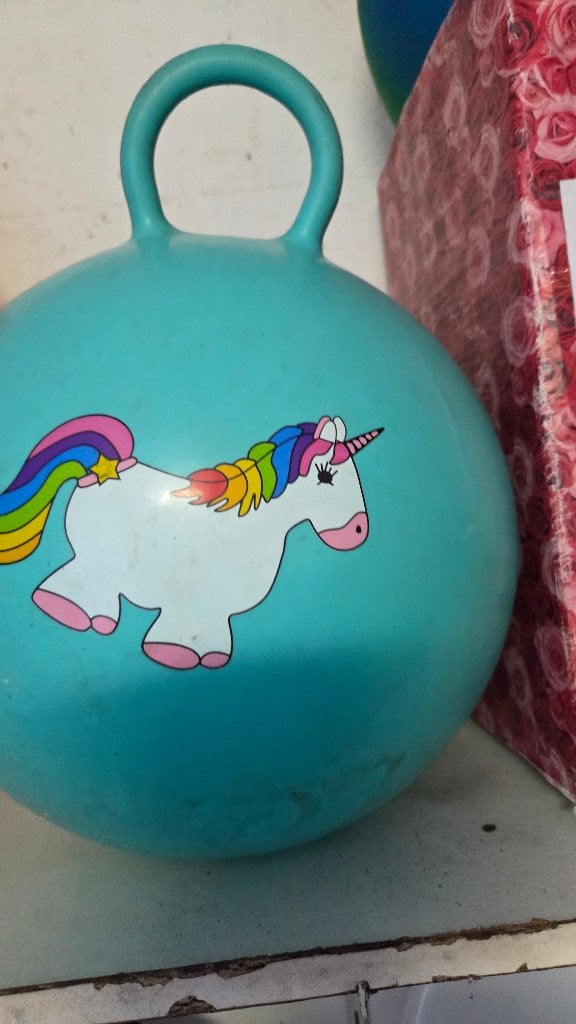 Kleine skippybal met eenhoornprint, Ophalen, Gebruikt