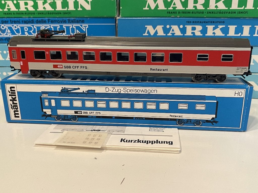 Märklin 4217 restauratiewagon SBB Zwitserse sneltrein, OVP, Wisselstroom, Gebruikt, Wagon, Ophalen of Verzenden