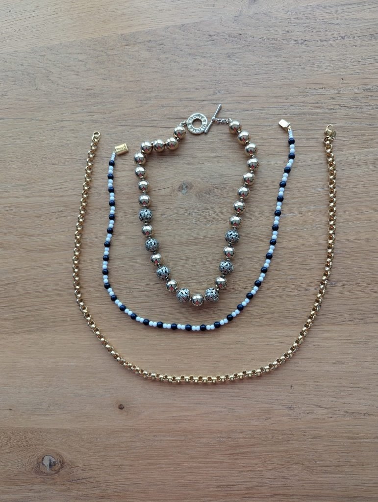 3 Monet kettingen, Ophalen of Verzenden, Gebruikt, Goud, Overige materialen