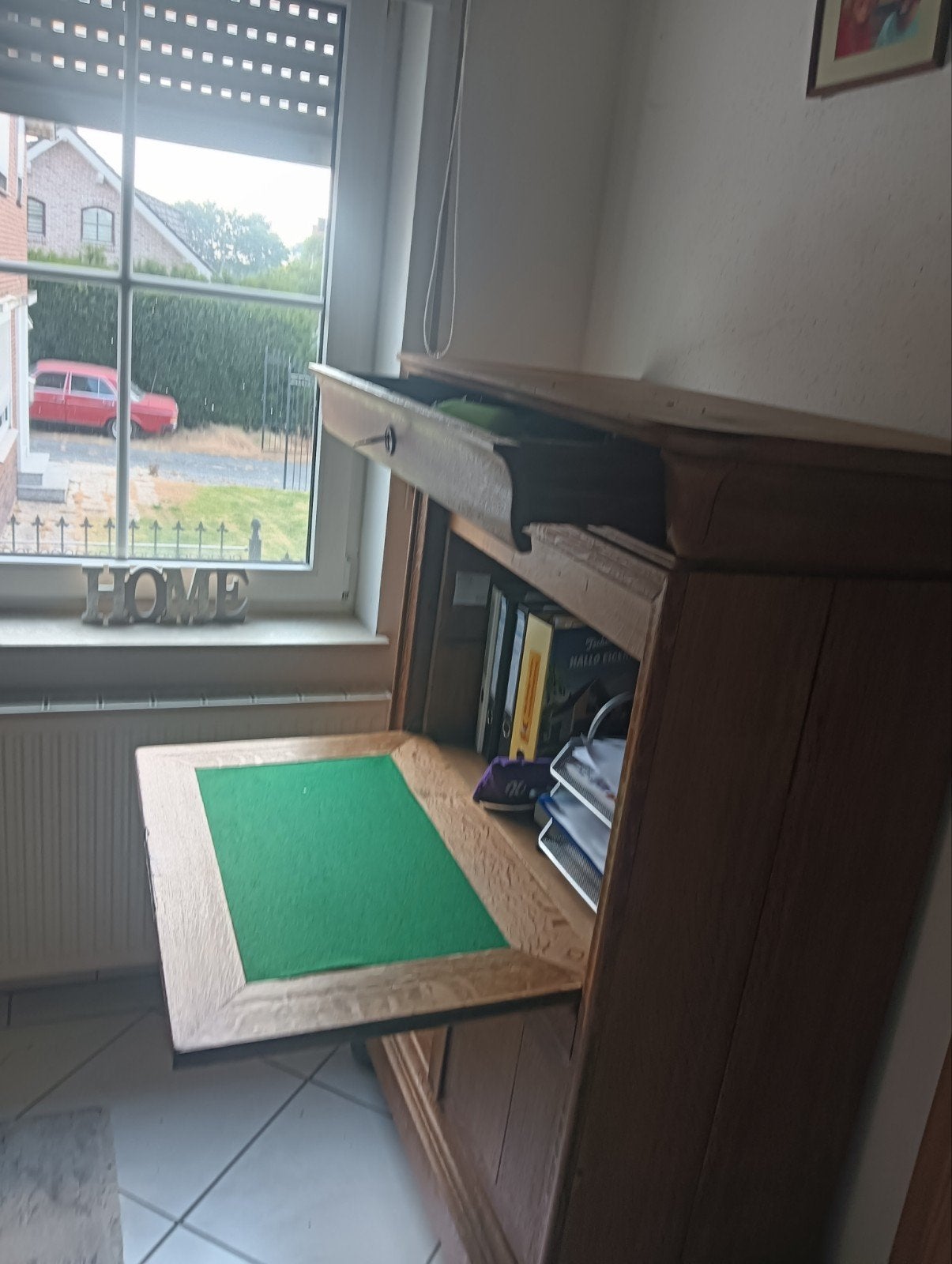 Antiek eikenhouten secretaire / bureau, Ophalen