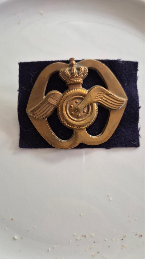 Vintage Koninklijke Luchtmacht Embleem, Ophalen of Verzenden, Luchtmacht, Nederland, Embleem of Badge