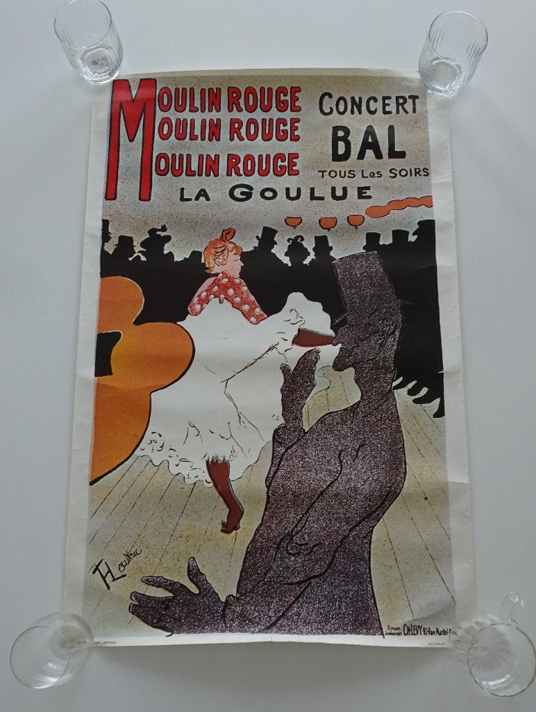 Vintage Poster Moulin Rouge : La Goulue, Ophalen, Zo goed als nieuw, A1 t/m A3, Film en Tv