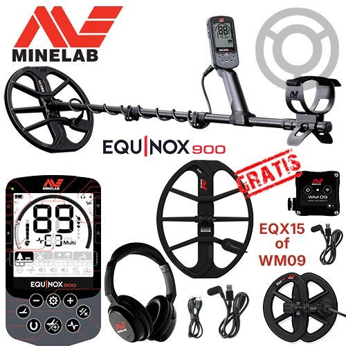 Minelab Equinox 900 GRATIS EQX15 zoekschijf of WM09 module !, Hobby en Vrije tijd, Metaaldetectors, Meer dan 30 cm, Nieuw, Ophalen of Verzenden