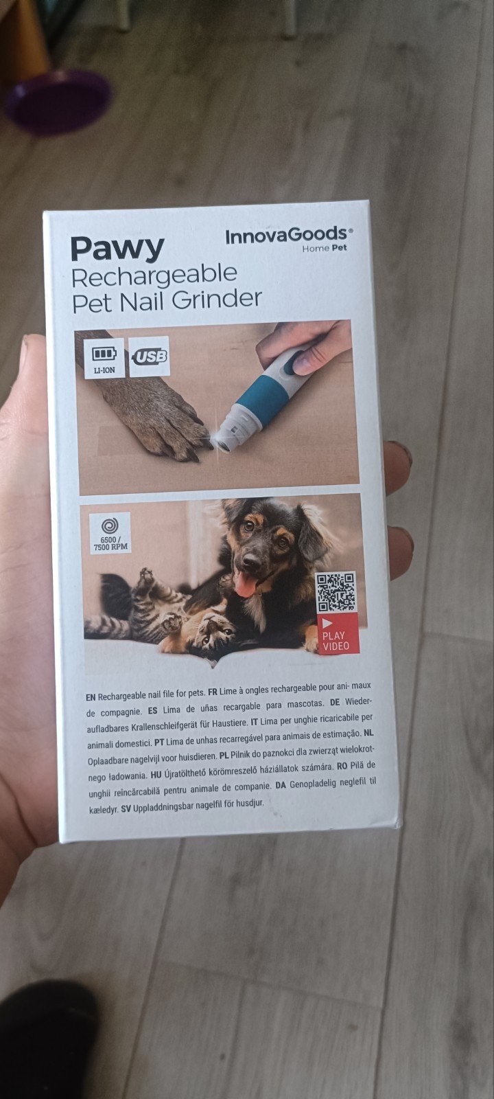 Pet nail grinder, Ophalen