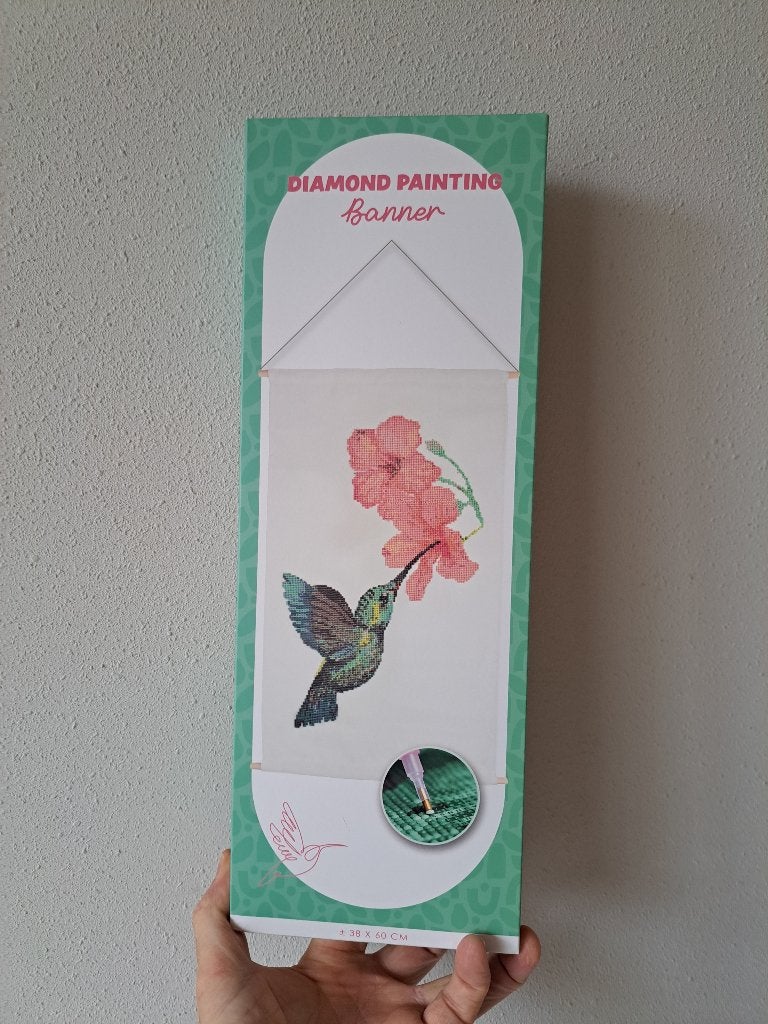 Diamond Painting Banner Kolibrie 38x60cm, Nieuw, Meerkleurig, Ophalen of Verzenden, Educatief