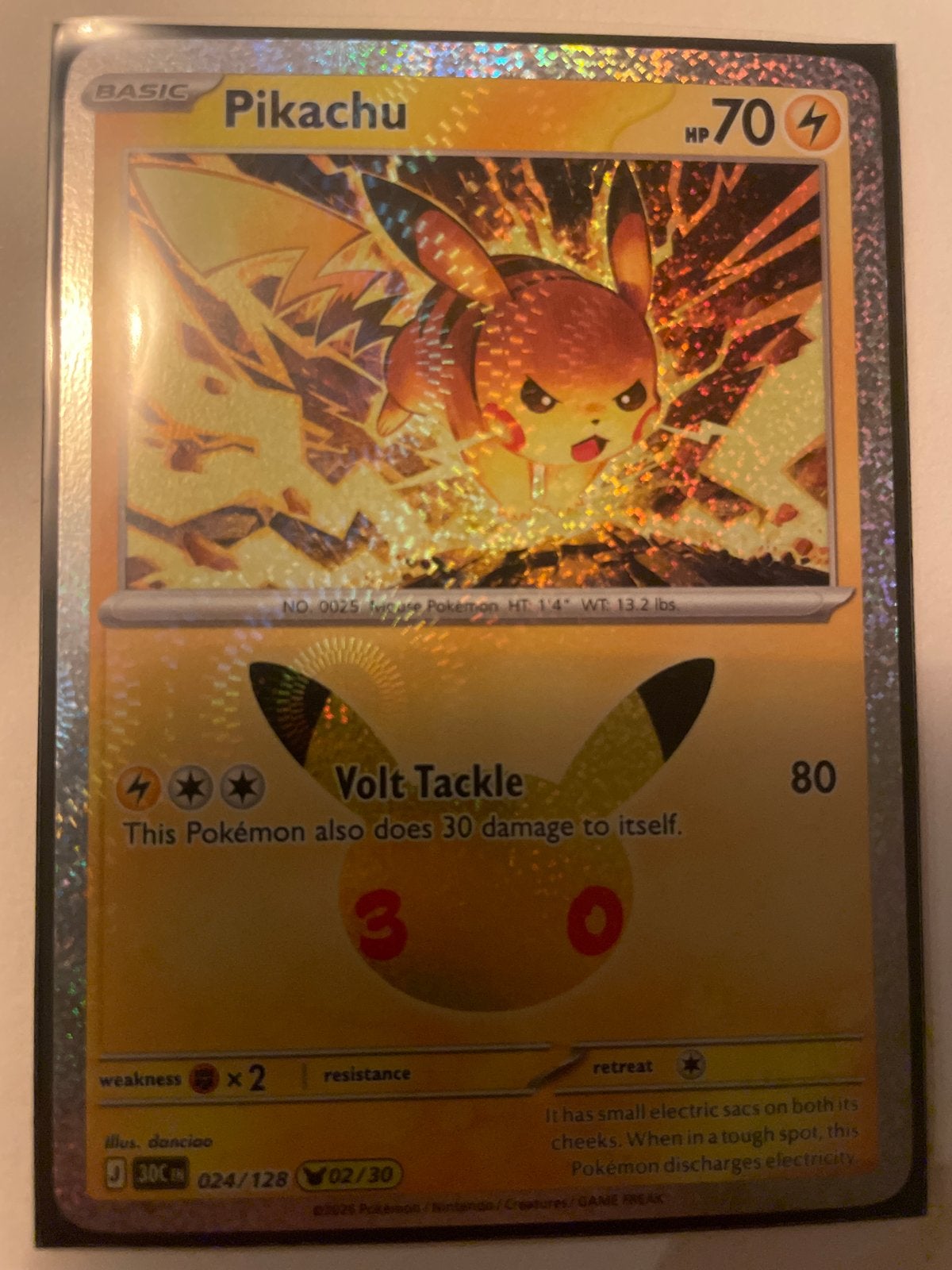 Pikachu VMAX Gold Secret Rare Pokémon Kaart 024/128, Ophalen of Verzenden, Zo goed als nieuw, Losse kaart, Foil