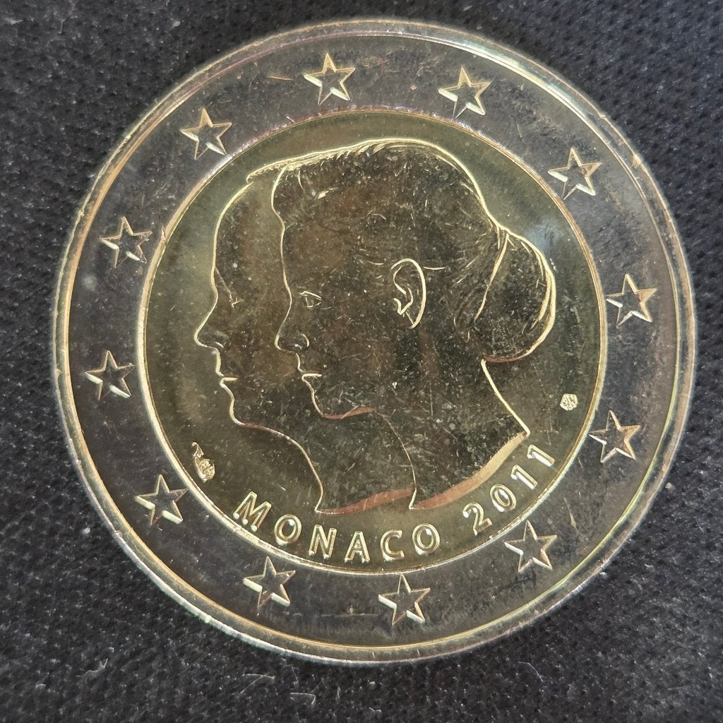 Monaco 2011: Albert en Charlene | UNC, Postzegels en Munten, Ophalen of Verzenden, Monaco, 2 euro, Losse munt