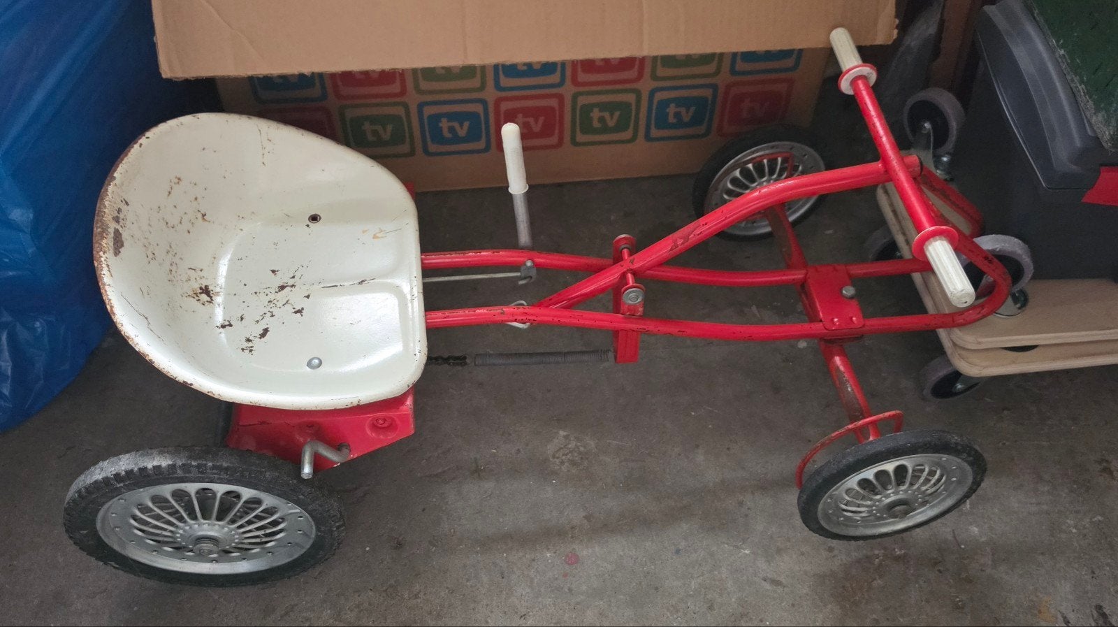 Vintage Kinder go-cart jaren 60, Kinderen en Baby's, Ophalen, Gebruikt, Overige merken