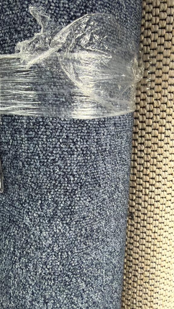 ‼️coupon blauw bouclé tapijt 5x3m restpartij vloerbedekking!, Ophalen, Nieuw, Blauw, Tapijt