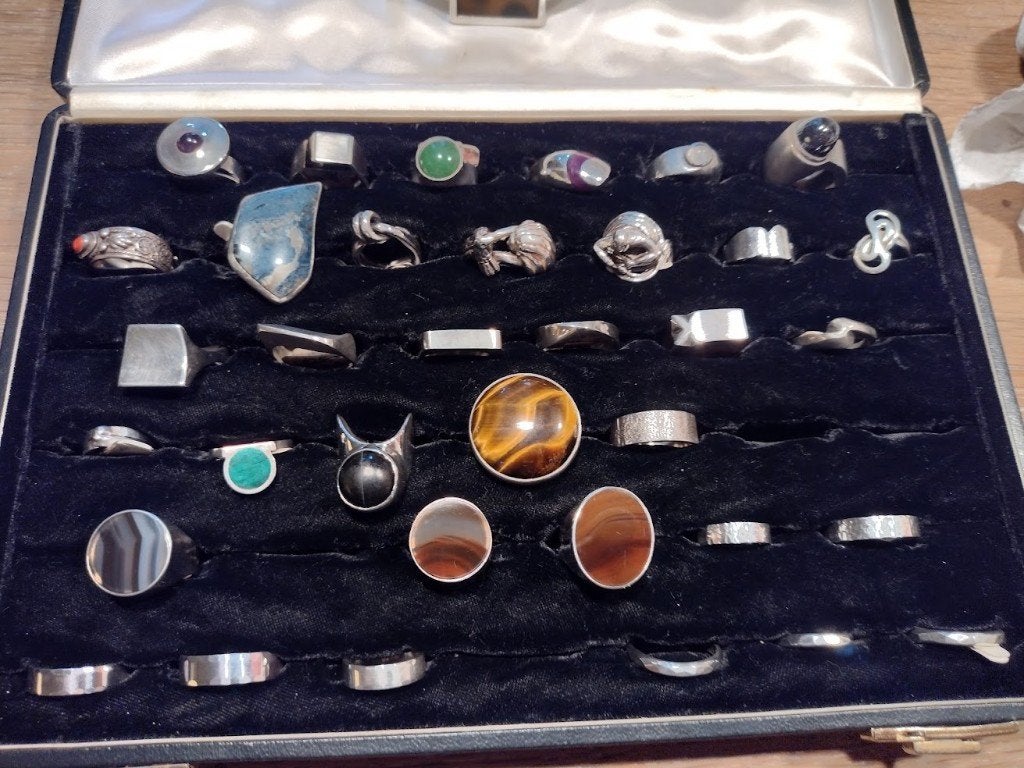 Partij zilveren ringen van juwelier in ruste, Sieraden, Tassen en Uiterlijk, 18 tot 19, N.v.t., N.v.t., Nieuw