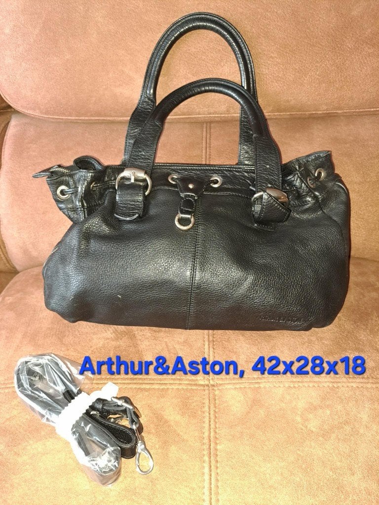 Leder handtas Arthur & Aston, Ophalen of Verzenden, Zo goed als nieuw, Zwart, Handtas