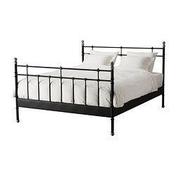 Ikea Svelvik bed 140x200 zwart inclusief lattenbodem, Ophalen, Gebruikt, Zwart, Tweepersoons