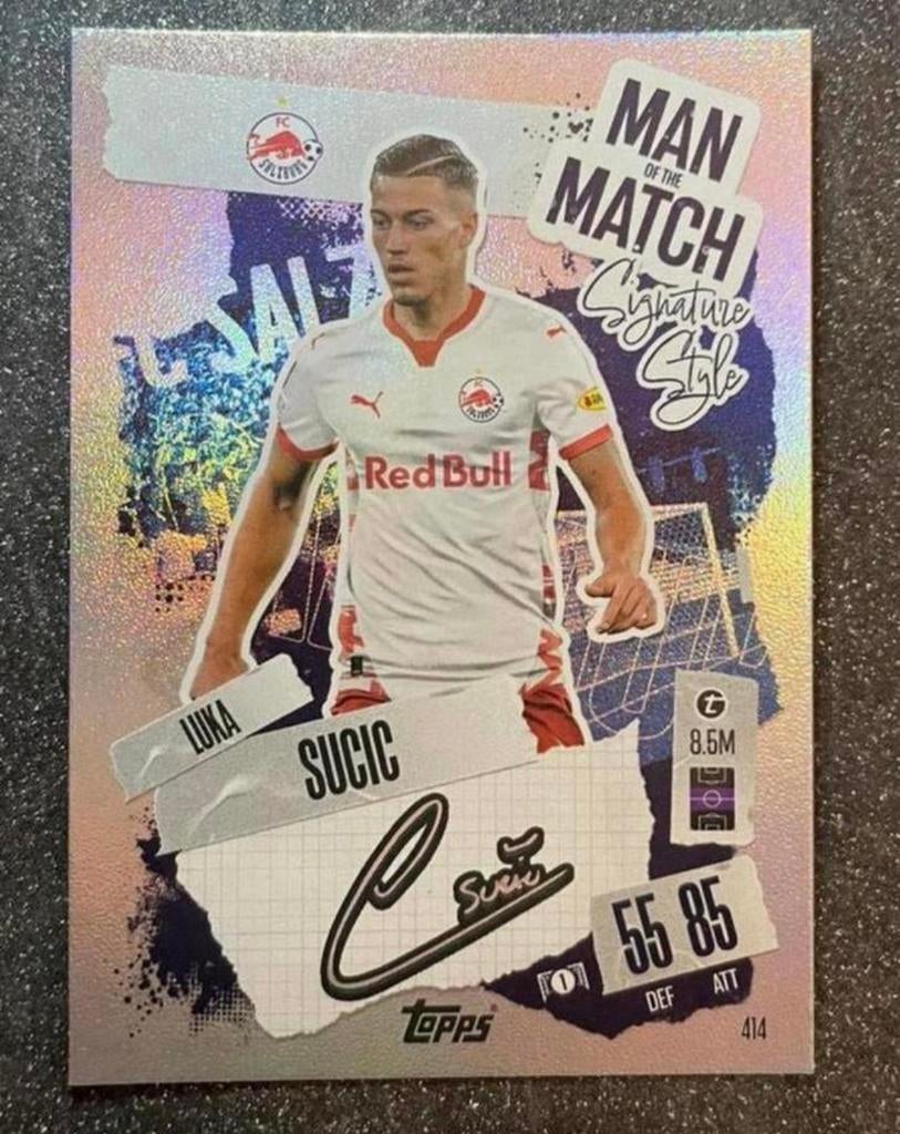 Topps MA 24/25   MotM SIGNATURE STYLE   SUČIĆ   FC SALZBURG, Verzenden, Zo goed als nieuw, Plaatje