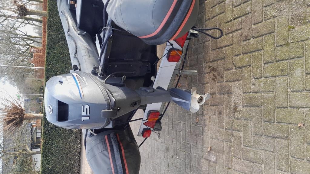 Bijboot rubberboot opblaasboot, Ophalen, Gebruikt, Benzine, Aluminium