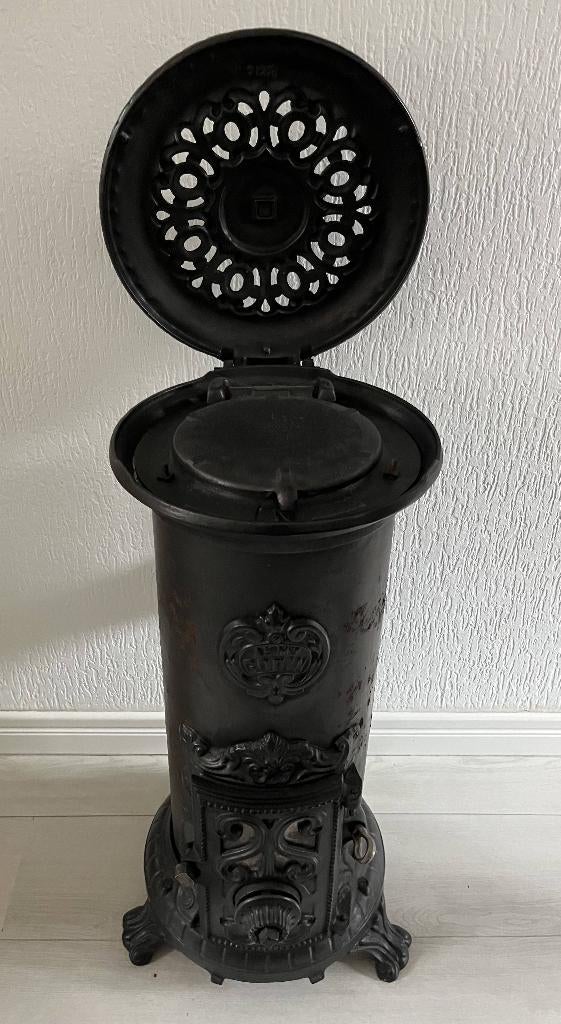 Gietijzeren kachel, Huis en Inrichting, Kachels, Ophalen, Gebruikt, Houtkachel, Vrijstaand