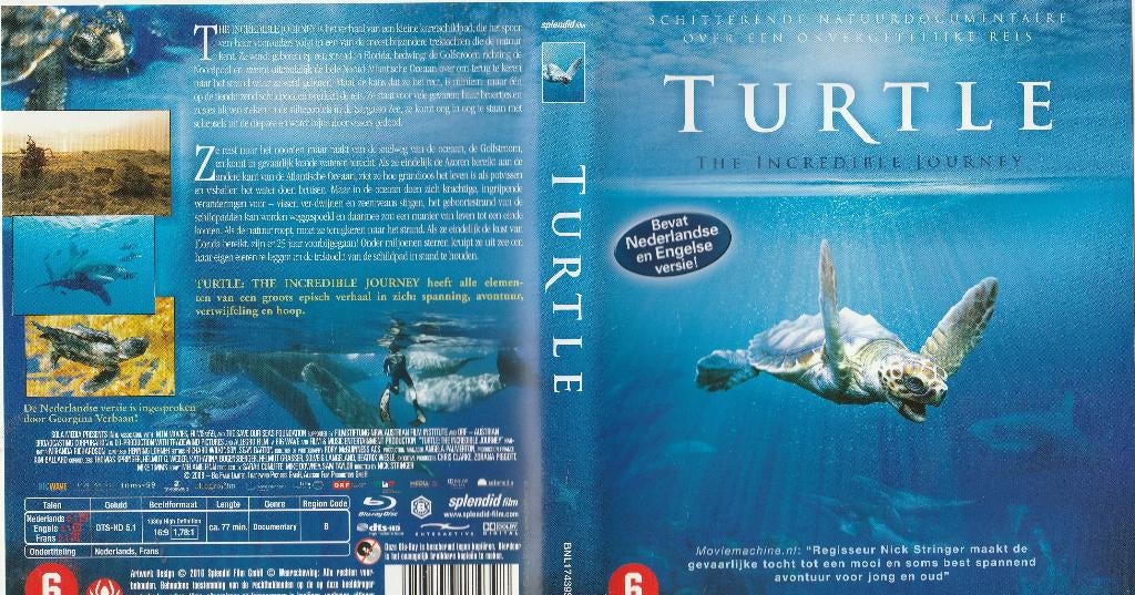 Turtle blu ray ( ned.ondert.), Ophalen of Verzenden, Zo goed als nieuw, Documentaire en Educatief