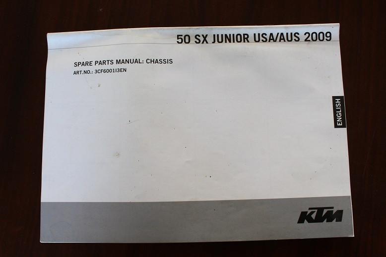 KTM 50SX Junior 2009 Chassis parts list 50 SX, Motoren, Handleidingen en Instructieboekjes, Ophalen of Verzenden, Overige merken