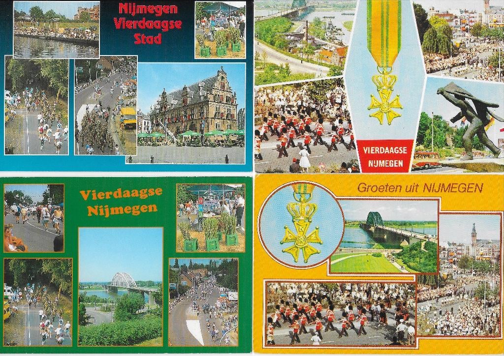 4x ansichtkaart vierdaagse Nijmegen - 1977-1990, Verzenden, 1980 tot heden, Gelopen, Gelderland
