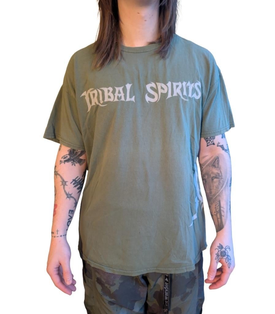 00s Tribal Spirit Vintage T-Shirt – Size XL – Gildan Tag, Gildan, Zo goed als nieuw, Groen, Gildan