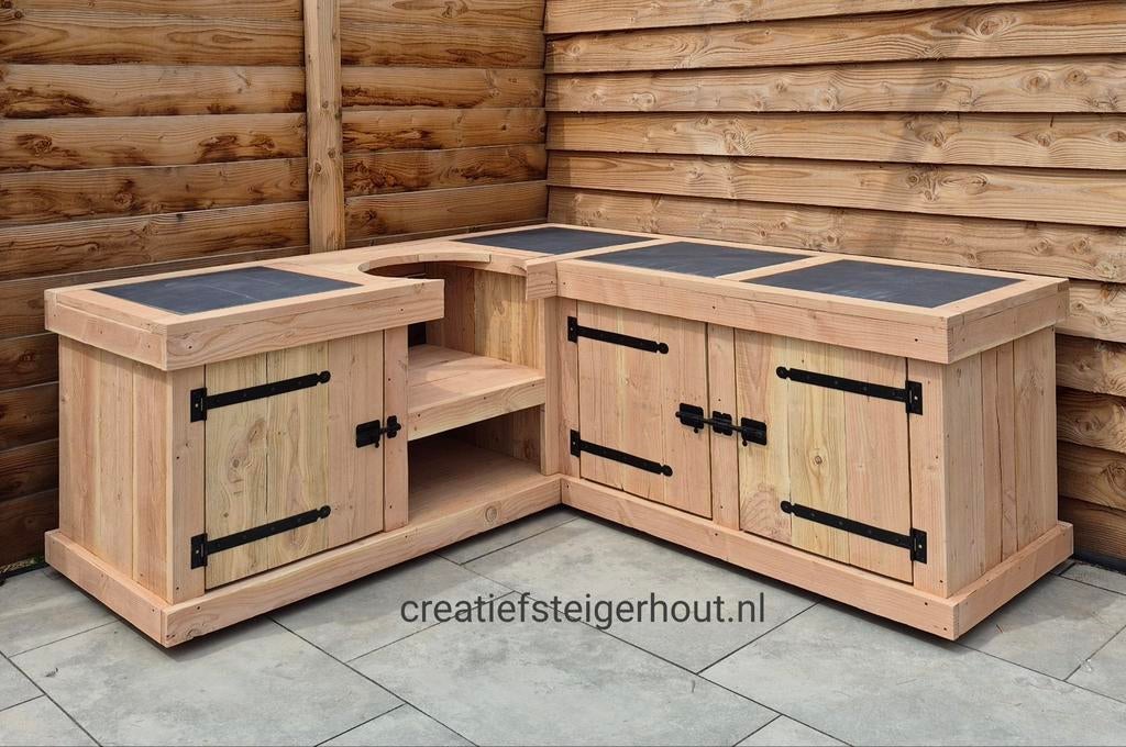 Buitenkeuken Douglas hoekkeuken kamado Bastard mancave, Tuin en Terras, Buitenkeukens, Ophalen of Verzenden, Nieuw, Houtskool